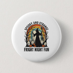 Badge Rond 5 Cm Dessin de silhouette de cimetière d'Halloween de s