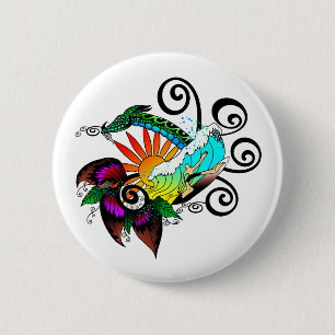 Badge Rond 5 Cm Dessin de Surfer Dude