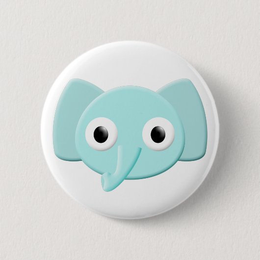 Badge Rond 5 Cm Dessin d'éléphant bleu bébé (Devant)