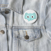 Badge Rond 5 Cm Dessin d'éléphant bleu bébé (En situation)