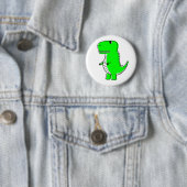 Badge Rond 5 Cm Dessin Dinosaure Vert (En situation)
