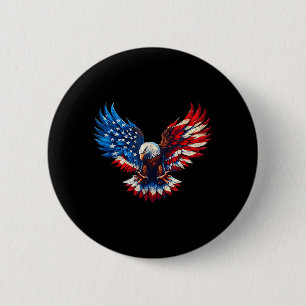 Badge Rond 5 Cm Dessin d'oiseau patriotique Dom Drapeau Usa pour h