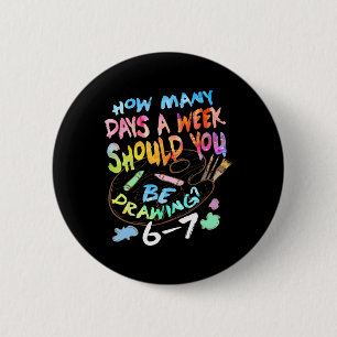Badge Rond 5 Cm Dessin drôle esquisse artiste amateur d'art garçon