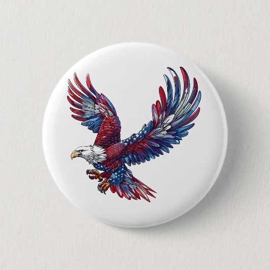 Badge Rond 5 Cm Dessin d'un aigle, concept 4 juillet (Devant)