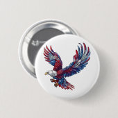 Badge Rond 5 Cm Dessin d'un aigle, concept 4 juillet (Devant & derrière)