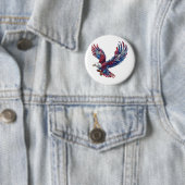 Badge Rond 5 Cm Dessin d'un aigle, concept 4 juillet (En situation)