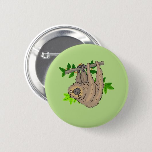 Badge Rond 5 Cm Dessin d'une fentes penchée à l'envers (Devant & derrière)