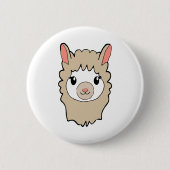 Badge Rond 5 Cm Dessin face de llama mignon (Devant)