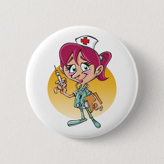 Badge Rond 5 Cm Dessin Humoristique Personnalise D Infirmiere Amus Zazzle Be