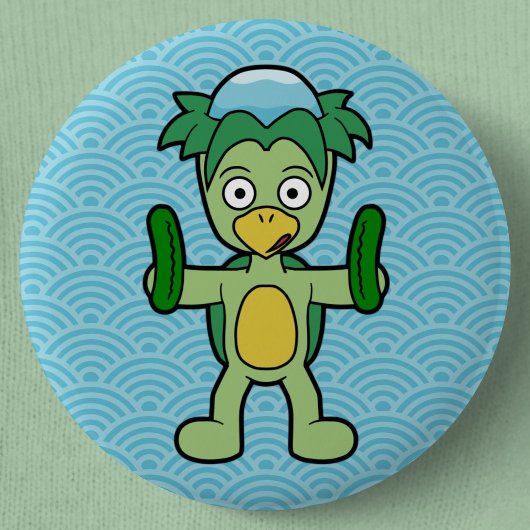 Badge Rond 5 Cm Dessin Kappa Yokai - Folklore Japonais