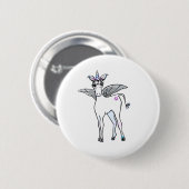 Badge Rond 5 Cm Dessin magique amusant Unicorn (Devant & derrière)