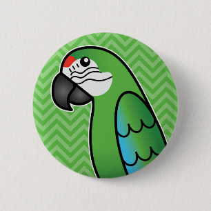 Badge Rond 5 Cm Dessin militaire Macaw Parrot Bird