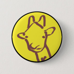 Badge Rond 5 Cm dessin minimaliste de girafe