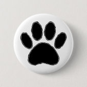 Badge Rond 5 Cm Dessin Paw Chien En Noir (Devant)