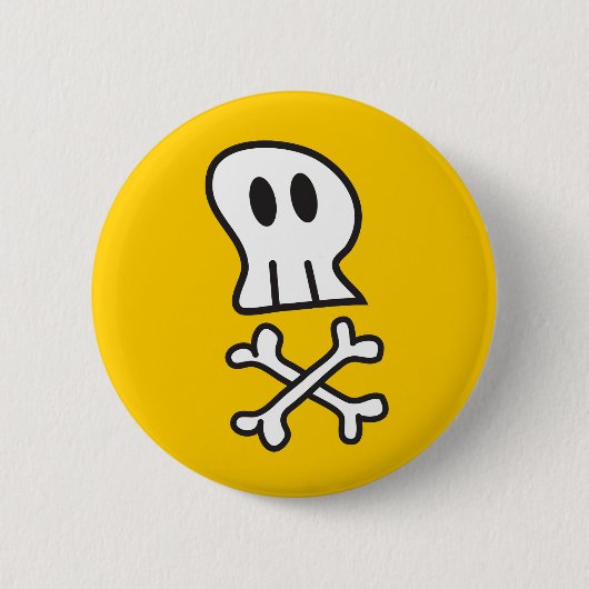 Badge Rond 5 Cm Dessin Pirate Skull & Bone Kid's Halloween Party (Devant)