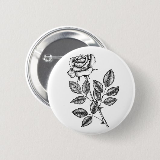 Badge Rond 5 Cm dessin rose 2 (Devant & derrière)