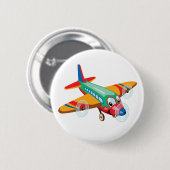 Badge Rond 5 Cm dessin sur avion (Devant & derrière)