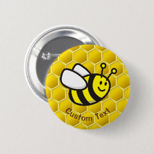 Badge Rond 5 Cm Dessin sur les abeilles