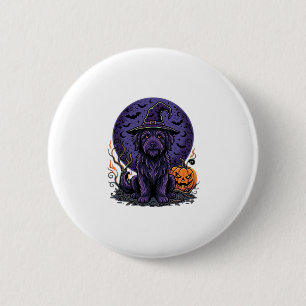 Badge Rond 5 Cm Dessin vectoriel de chien de sorcière de citrouill