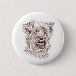 Badge Rond 5 Cm Dessin Yorkshire Terrier