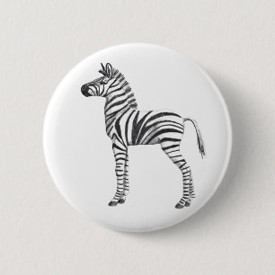 Badge Rond 5 Cm Dessin Zebra pour bébés mignons