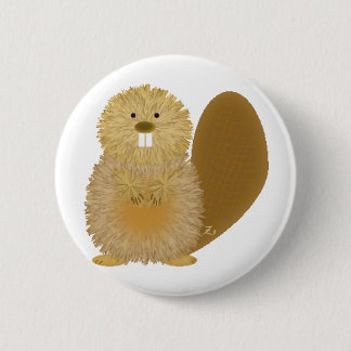 Badge Rond 5 Cm Dessins animaux adorables : Castor