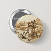 Badge Rond 5 Cm Dessins par Leonardo da Vinci (Devant & derrière)