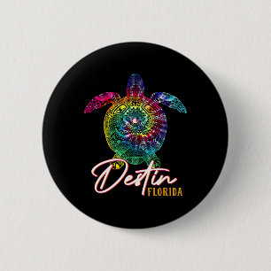Badge Rond 5 Cm Destin Tie Dye Tortue de mer Floride Famille corre