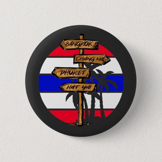 Badge Rond 5 Cm Destinations Thaïlande - Bangkok Chiang Mai Phuket (Devant)