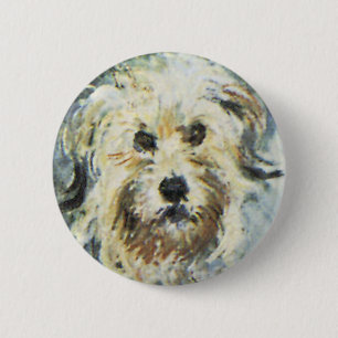 Badge Rond 5 Cm Détail de chien de la peinture de Claude Monet