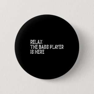 Badge Rond 5 Cm Détendez-vous, le joueur B est là Rétro musicien d