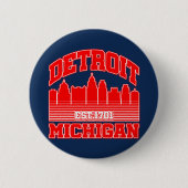Badge Rond 5 Cm Detroit, Michigan (Devant)