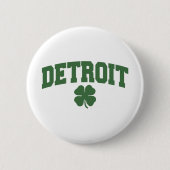 Badge Rond 5 Cm Detroit (shamrock irlandais) (Devant)
