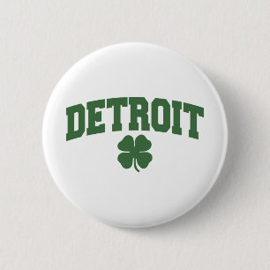 Badge Rond 5 Cm Detroit (shamrock irlandais)
