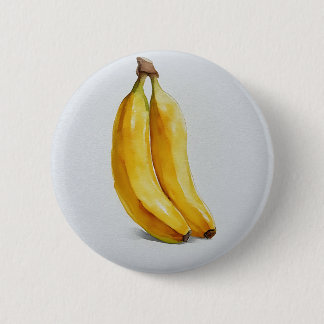 Badge Rond 5 Cm Deux bananes fraîches en synchronisation