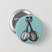 Badge Rond 5 Cm Deux banjos (Devant & derrière)