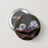 Badge Rond 5 Cm Deux Chouettes (Devant & derrière)