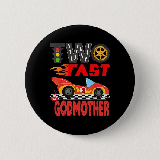 Badge Rond 5 Cm Deux Fast Godmère Pit Crew Racing voiture famille (Devant)