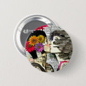 Badge Rond 5 Cm Deux femmes amoureuses | Baiser de fierté (Devant & derrière)