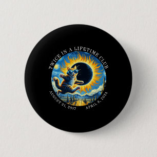 Badge Rond 5 Cm Deux Fois Dans Un Club De Vie Totalité Solaire Ecl