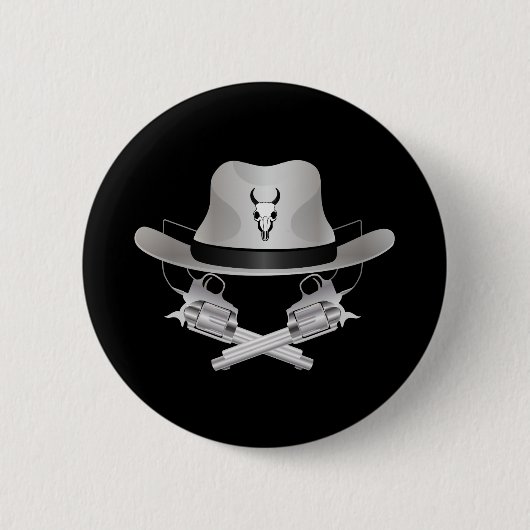 Badge Rond 5 Cm Deux fusils croisés et casquette (Devant)