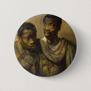 Badge Rond 5 Cm Deux jeunes Africains., Jonge par Rembrandt Van