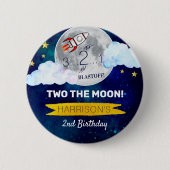 Badge Rond 5 Cm Deux La Lune 2e fête d'anniversaire (Devant)
