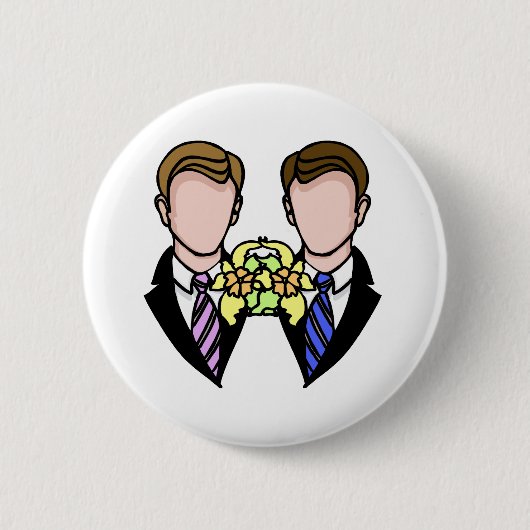 Badge Rond 5 Cm Deux mariés (Devant)