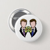 Badge Rond 5 Cm Deux mariés (Devant & derrière)