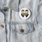 Badge Rond 5 Cm Deux mariés (En situation)