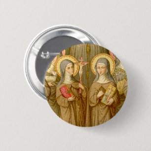 Badge Rond 5 Cm Deux pauvres saints Clare (SAU 027) circulaire