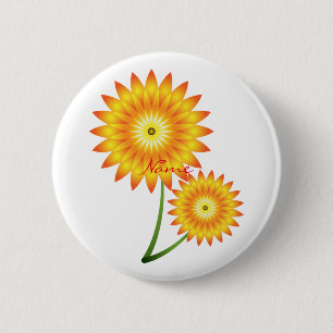 Badge Rond 5 Cm Deux Plantes de tournesol Thunder_Cove