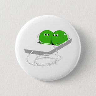 Badge Rond 5 Cm Deux Pois Dans Un Pois (Ajouter Votre Texte)
