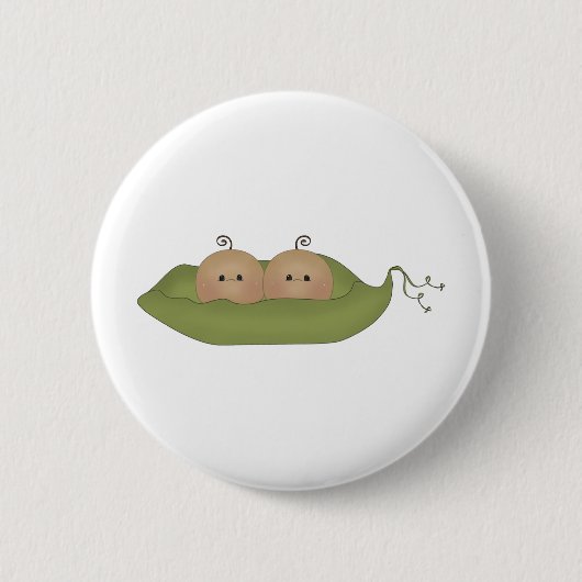 Badge Rond 5 Cm Deux pois dans une cosse (Devant)